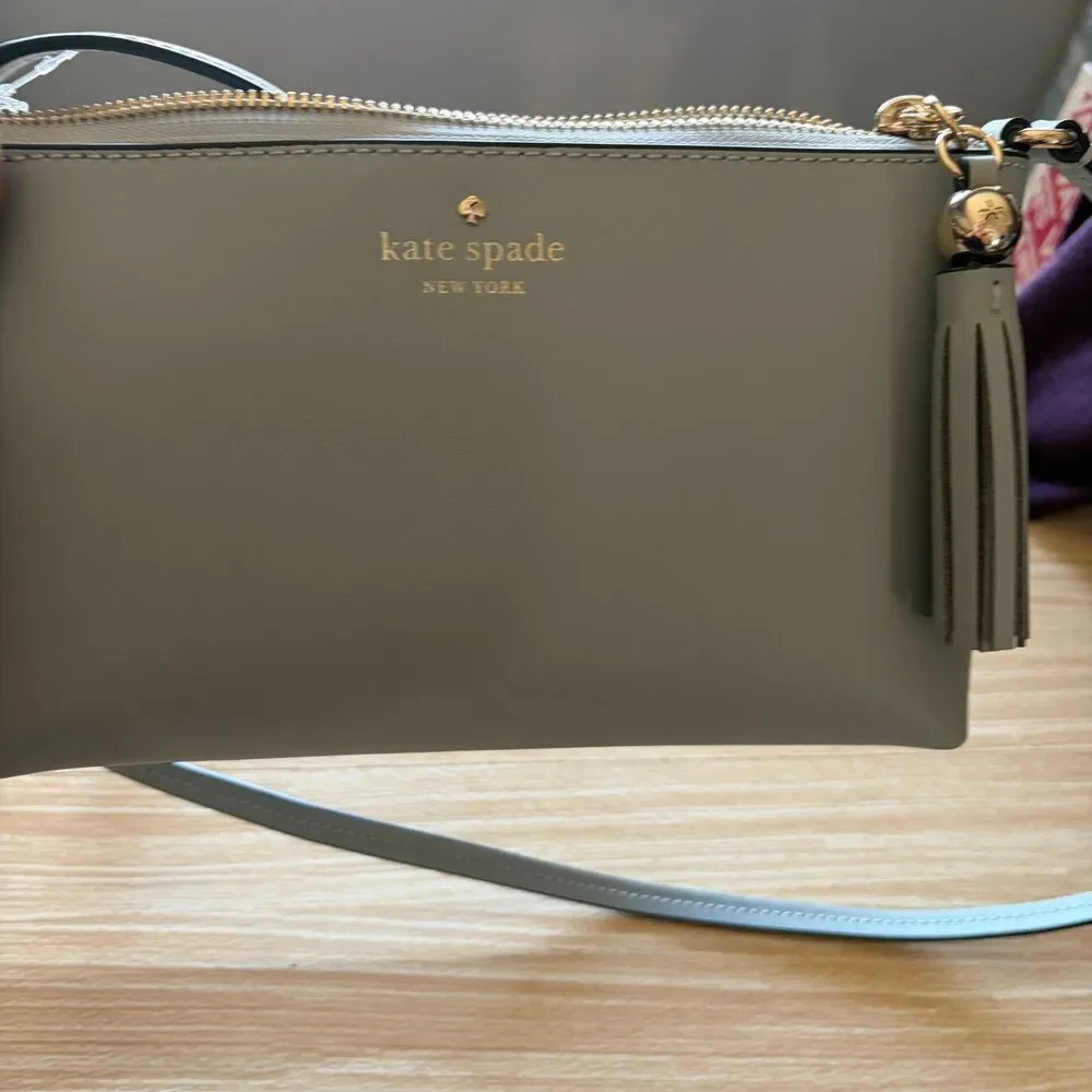 Kate Spade New York Ivy Street Amy Smooth Leather Crossbody In Avalon Mist NWT